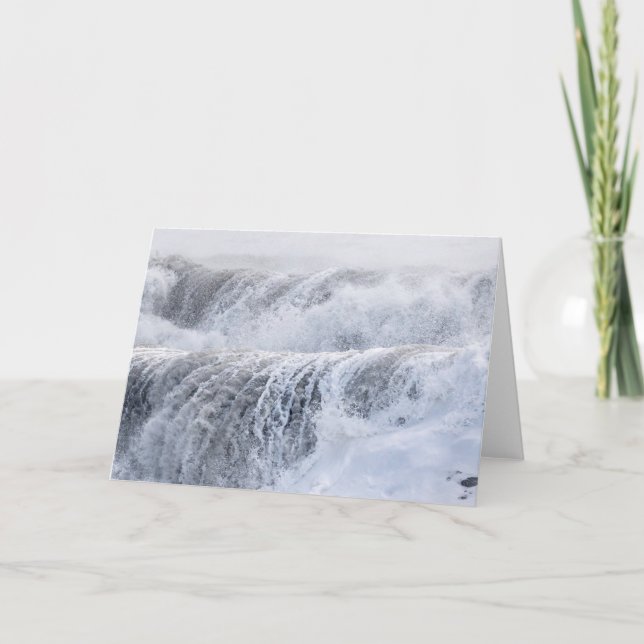 Crashing Waves In Winter Card (Front)
