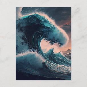 Crashing Waves Ocean Postcard