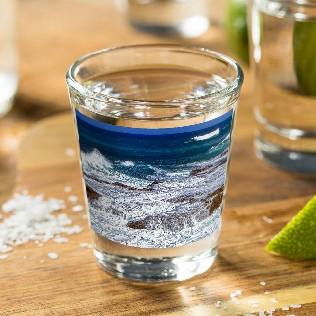 Crashing Waves On Rocks Shot Glass (Creator Uploaded)