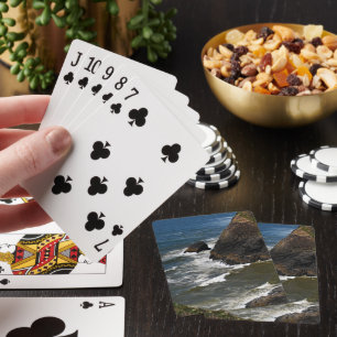 Crashing Waves on Rocky Coastline Playing Cards