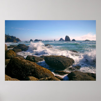 Crashing waves poster