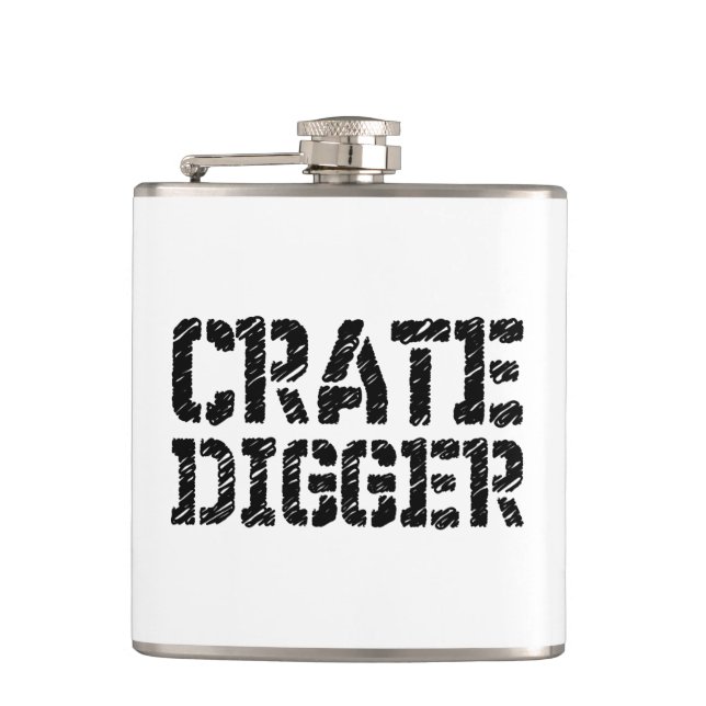 Crate Digger Hip Flask (Front)