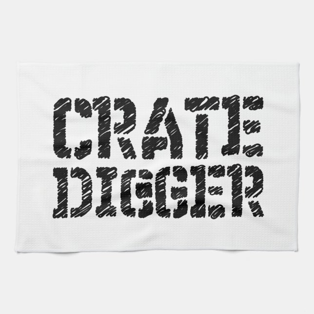 Crate Digger Tea Towel (Horizontal)