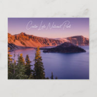 Crater Lake at Sunset Postcard