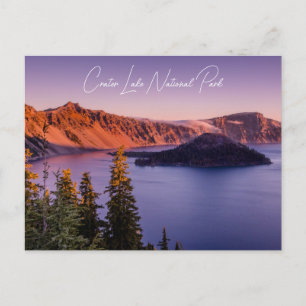 Crater Lake at Sunset Postcard