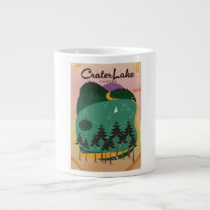 Crater lake Canada Travel poster Large Coffee Mug