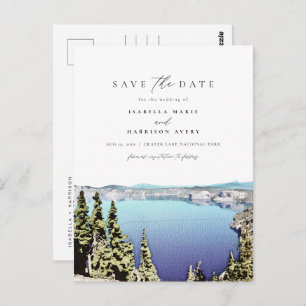 CRATER LAKE Destination Save the Date Postcard
