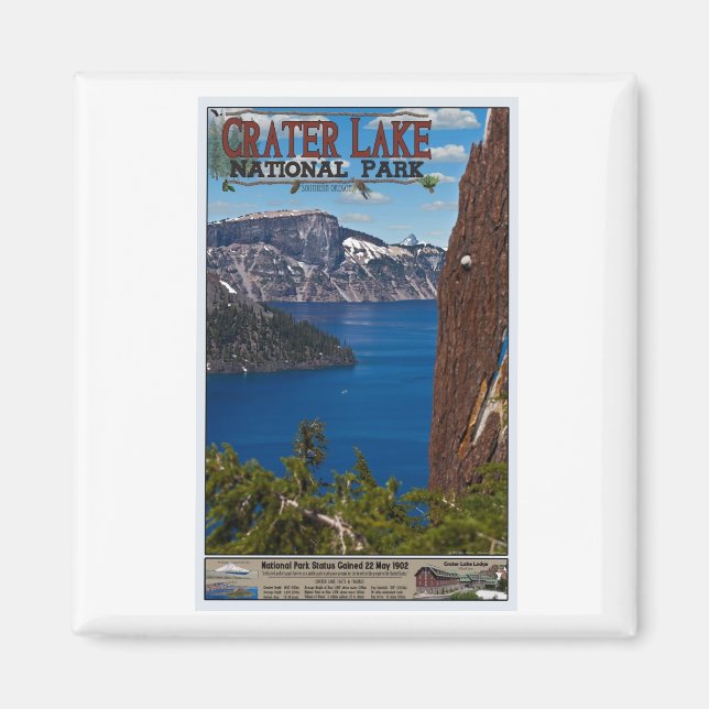 Crater Lake - Informational Poster Magnet (Front)