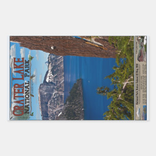 Crater Lake - Informational Poster Rectangular Sticker