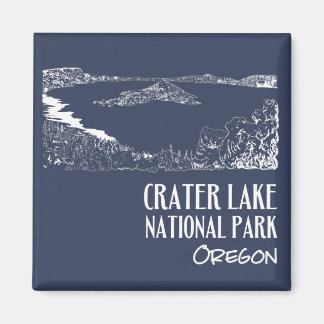 Crater Lake National Park Art Illustration Magnet