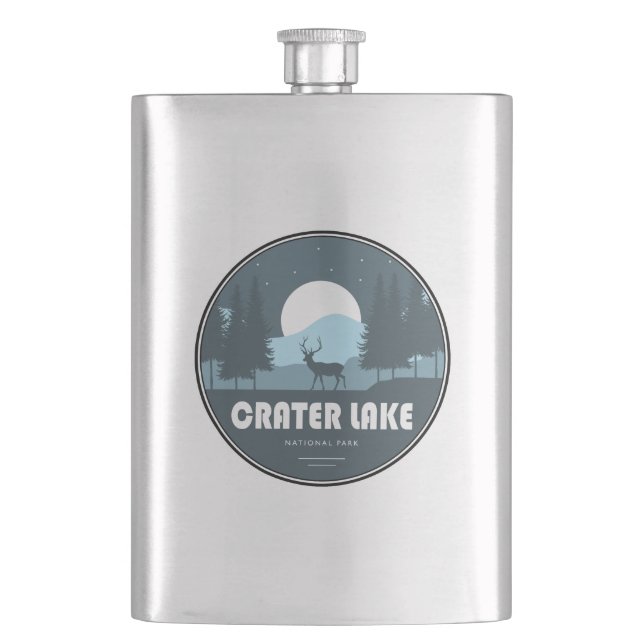 Crater Lake National Park Deer Hip Flask (Front)