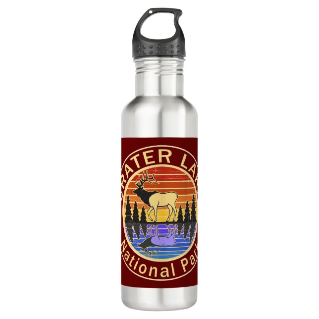 Crater Lake National Park Elk 710 Ml Water Bottle (Front)