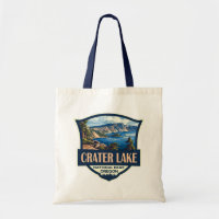 Crater Lake National Park Illustration Retro Badge