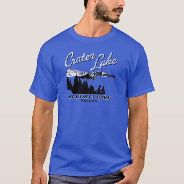 Crater Lake National Park Oregon Retro T-Shirt (Front)