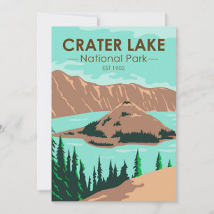 Crater Lake National Park Oregon Vintage  Holiday Card