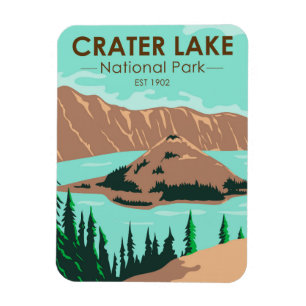 Crater Lake National Park Oregon Vintage Magnet