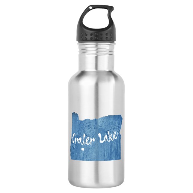 Crater Lake National Park Oregon Wood Grain 532 Ml Water Bottle (Front)