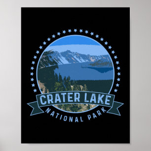 Crater Lake National Park -outdoor Camping Hiking Poster