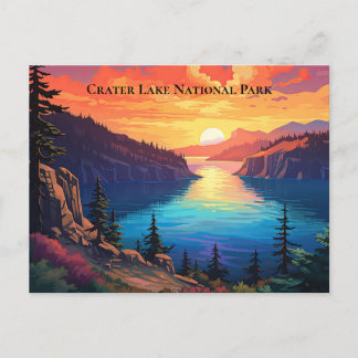 Crater Lake National Park Souvenir Travel Postcard