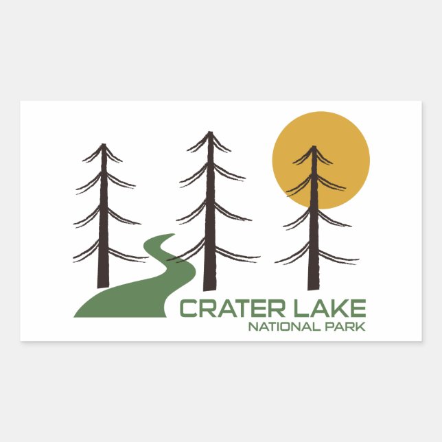 Crater Lake National Park Trail Rectangular Sticker (Front)