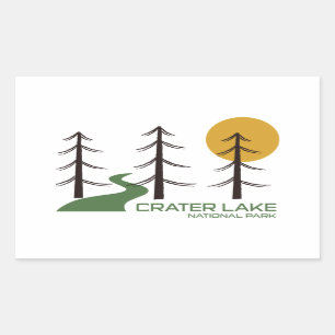 Crater Lake National Park Trail Rectangular Sticker