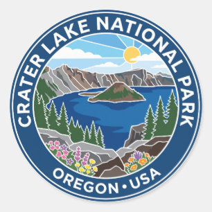 Crater Lake National Park USA Classic Round Sticker