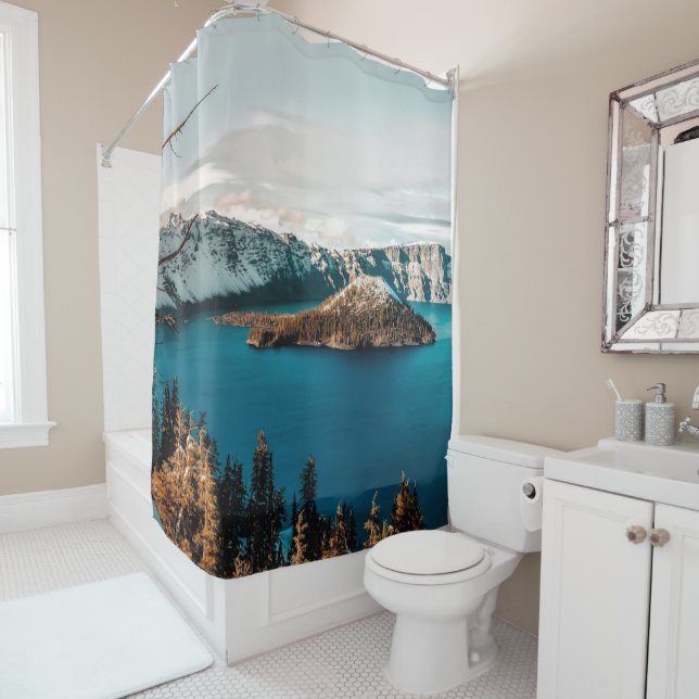 Crater Lake of Southern Oregon  Shower Curtain (In Situ)
