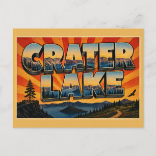 Crater Lake Oregon Deepest Caldera Forest Art Postcard