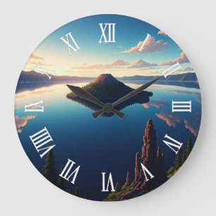 Crater Lake Oregon Large Clock