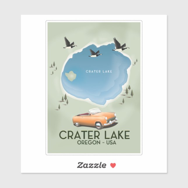 Crater Lake Oregon Travel map poster (Sheet)
