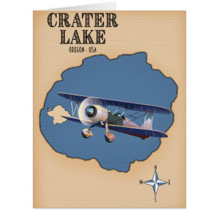 Crater Lake Oregon USA vintage map