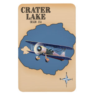 Crater Lake Oregon USA vintage map Magnet