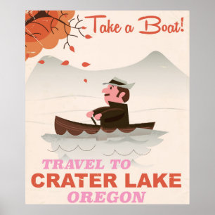 Crater Lake Oregon Vintage travel poster