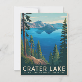 Crater Lake Oregon – Vintage Travel Poster Postcard