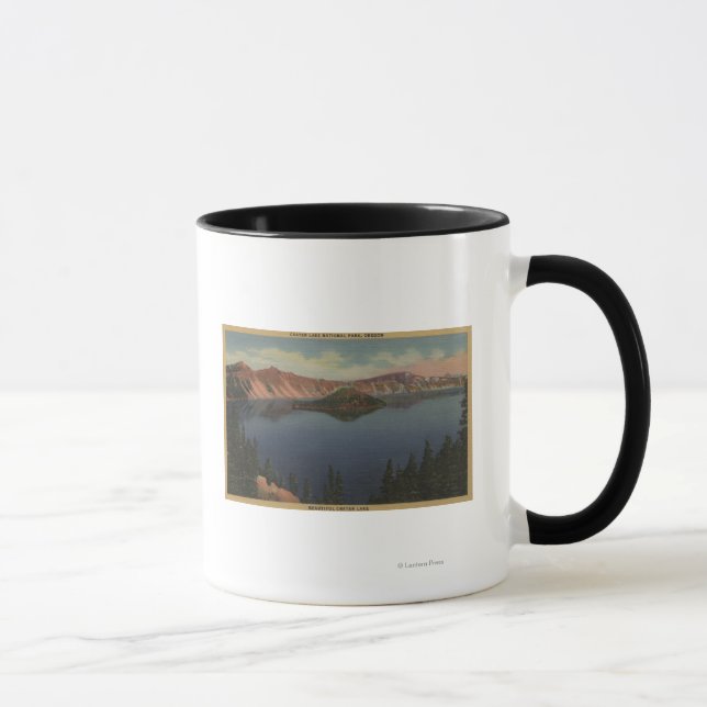Crater Lake, Oregon - Wizard Island View #2 Mug (Right)