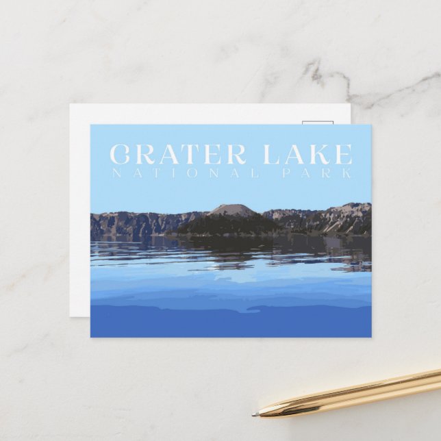 Crater Lake Postcard, National Park Card (Front/Back In Situ)