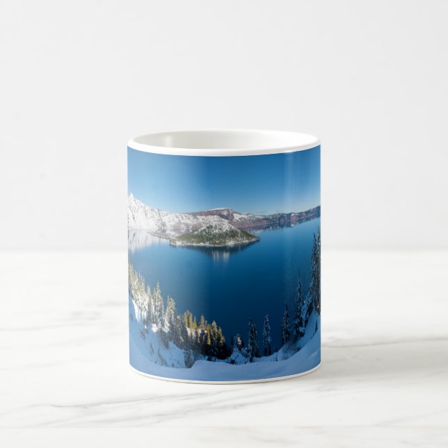 Crater Lake South Central Oregon in Winter Coffee Mug (Center)