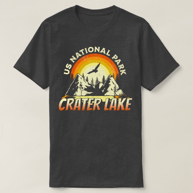 Crater Lake US National Park Oregon Hiking Camping T-Shirt (Design Front)