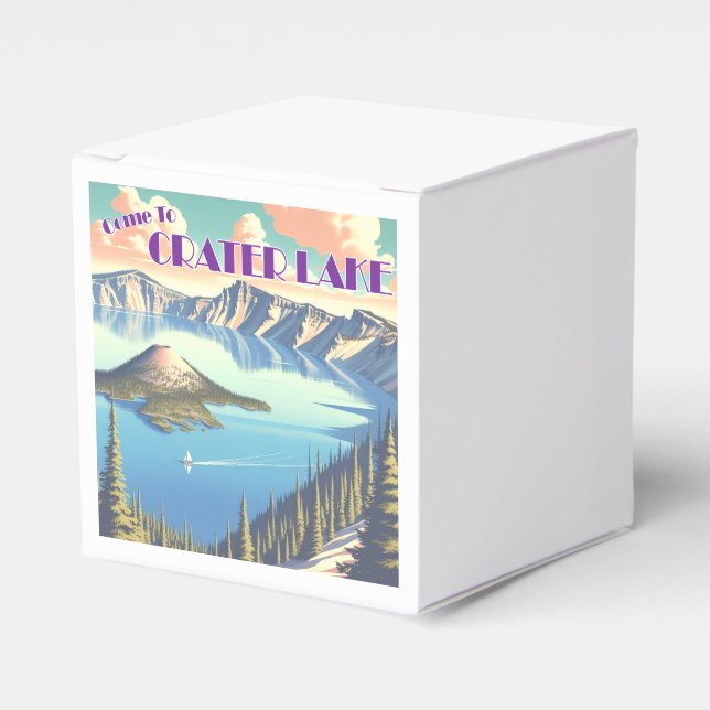 Crater Lake Vintage Poster Favour Box (Front Side)