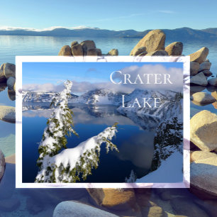 Crater Lake, Winter, Snow Covered Pine Postcard