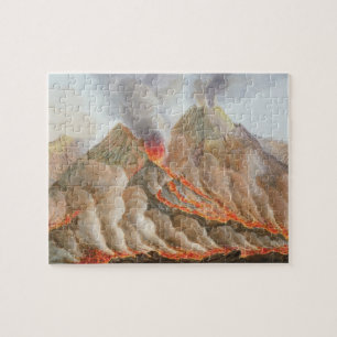 Crater of Mount Vesuvius from an original drawing Jigsaw Puzzle