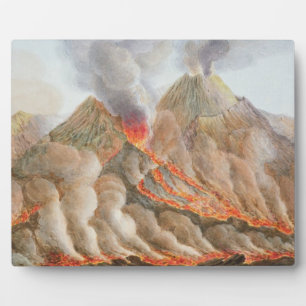 Crater of Mount Vesuvius from an original drawing Plaque