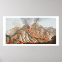 Crater of Mount Vesuvius from an original drawing