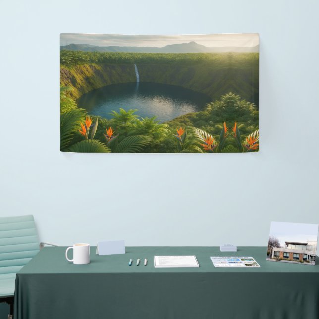 Crater of Serenity – Tropical Nature Escape Banner (Tradeshow)