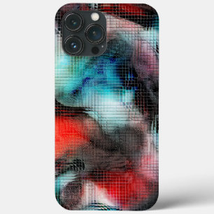 Crater-style stains in rustic square mosaic effect iPhone 13 pro max case