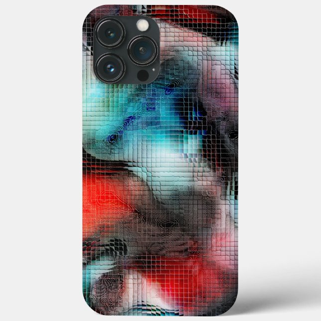 Crater-style stains in rustic square mosaic effect Case-Mate iPhone case (Back)