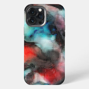 Crater-style stains in rustic square mosaic effect iPhone 13 pro max case