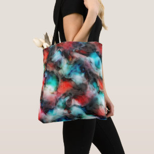 Crater-style stains in rustic square mosaic effect tote bag