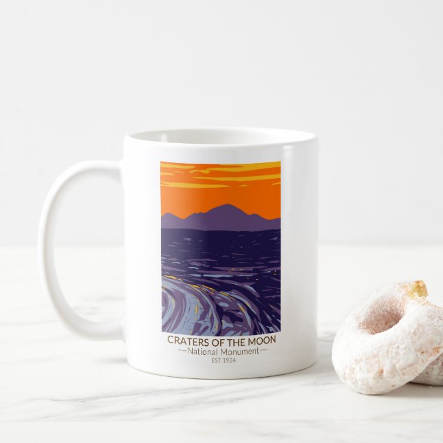 Craters of the Moon National Monument Idaho Coffee Mug (With Donut)