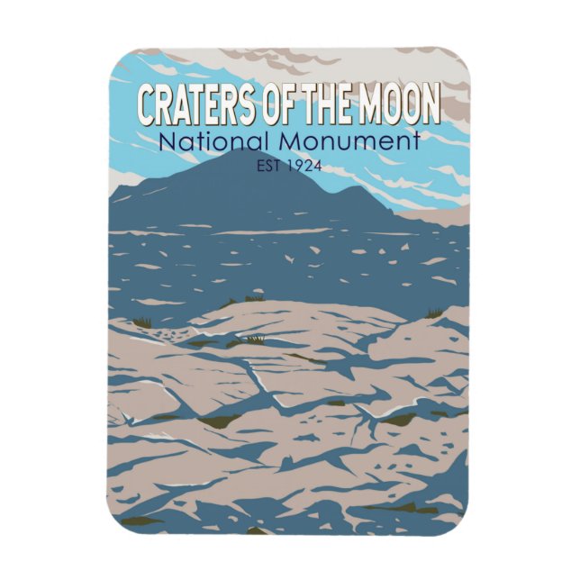 Craters of the Moon National Monument Idaho Retro Magnet (Vertical)